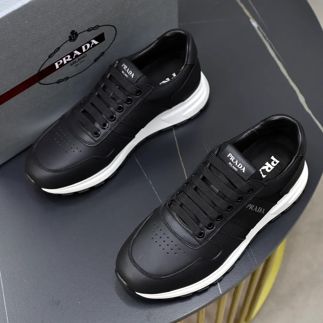 Men's shoes 💰600💰🙅‍♂️🙅‍♂️🙅‍♂️ [PRADA] Prada - High-end quality original order - Upper: Nappa calfskin, tumbled calfskin spliced stretch cloth surface, tongue high frequency brand logo - Lining: water-dyed cowhide - Outsole: ultra-light TPU foam rubber; two-color molded outsole -Ultra-high quality control and fine workmanship: outstanding (high-end, extravagance, grade) -Size: 38-44 (45 can be customized)